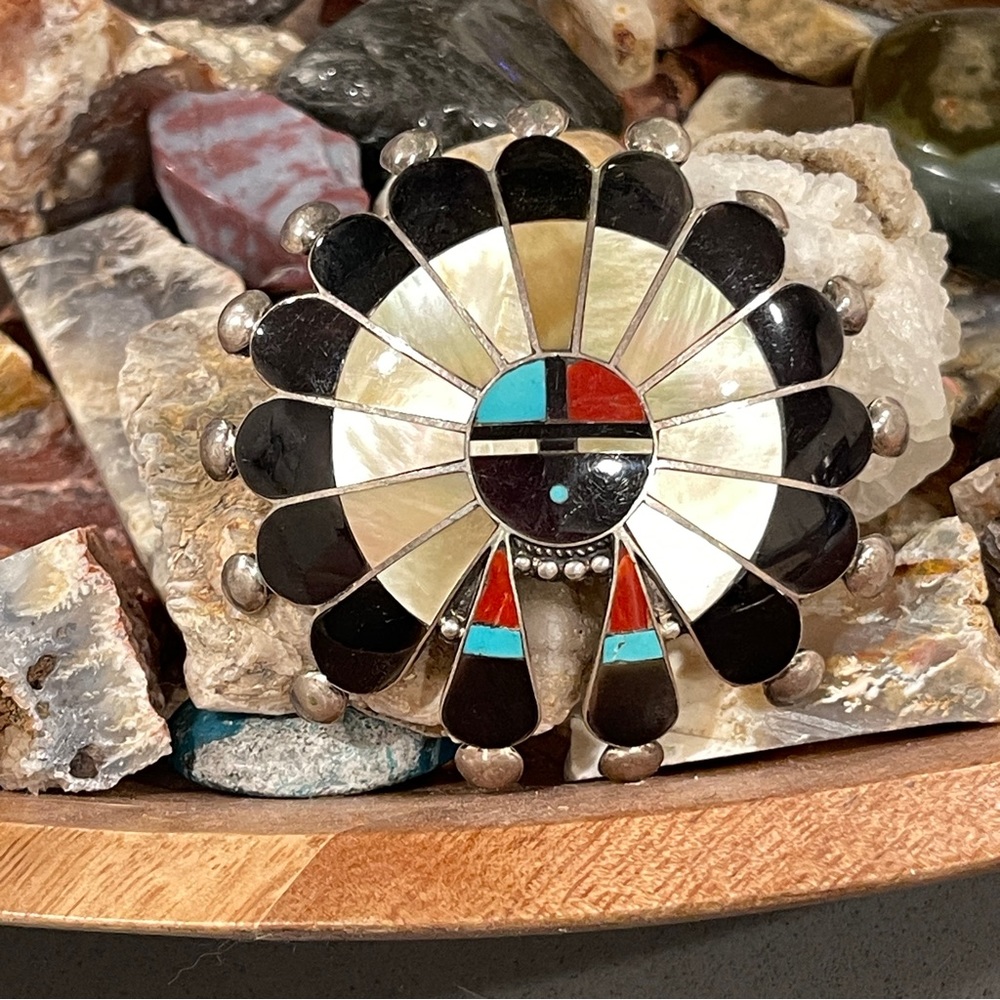Vintage Zuni Sunface Pendant/Brooch